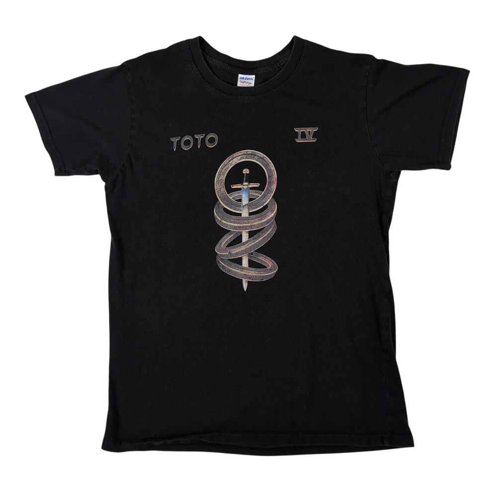TOTO IV Album Cover Short Sleeve‎ Black T Shirt Size Medium Gildan Softstyle